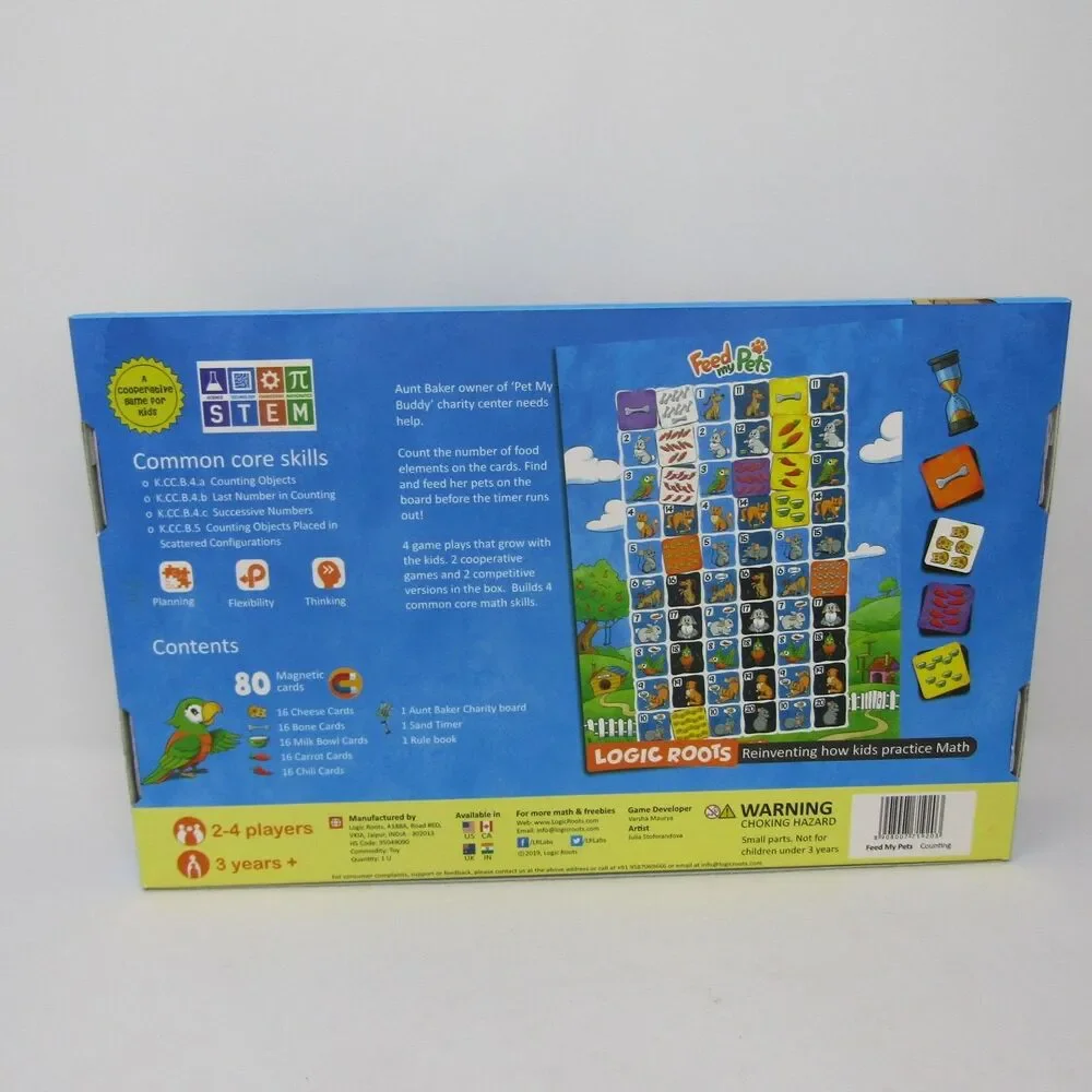 Logic Roots Ocean Raiders & Feed My Pets Board Games STEM Math Learning Set
